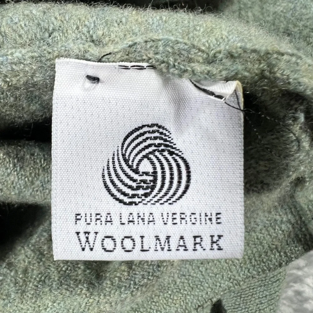 TOSCANO 100‎ Merino Wool Pullover Women Large Green Made in Italy Polo Fall